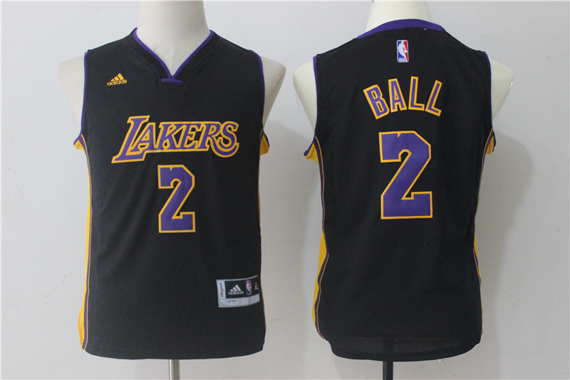 Lakers #2 Lonzo Ball Black Youth Swingman Jersey Lakers #2 Lonzo Ball Black Youth Swingman Jersey