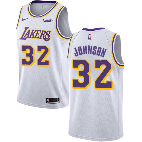 Lakers #32 Magic Johnson White Women's Basketball Swingman Association Edition Jersey Lakers #32 Magic Johnson White Women's Basketball Swingman Association Edition Jersey