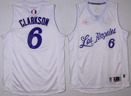 Lakers #6 Jordan Clarkson White 2016-2017 Christmas Day Stitched NBA Jersey Lakers #6 Jordan Clarkson White 2016-2017 Christmas Day Stitched NBA Jersey