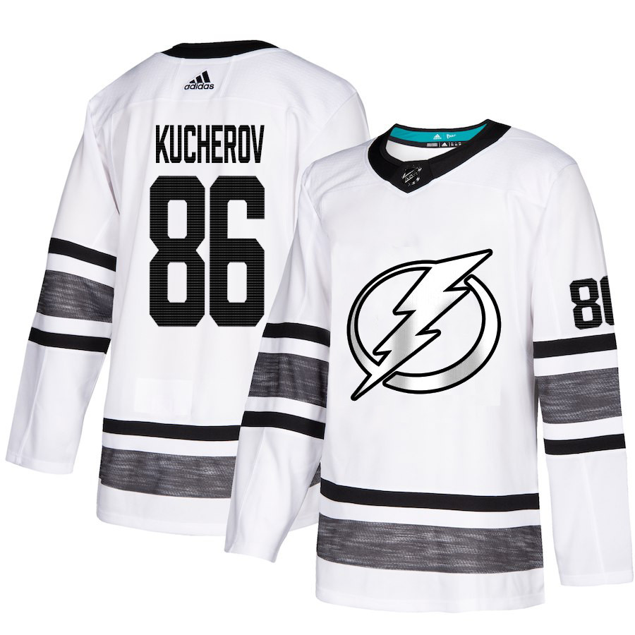 Lightning #86 Nikita Kucherov White Authentic 2019 All-Star Stitched Youth Hockey Jersey