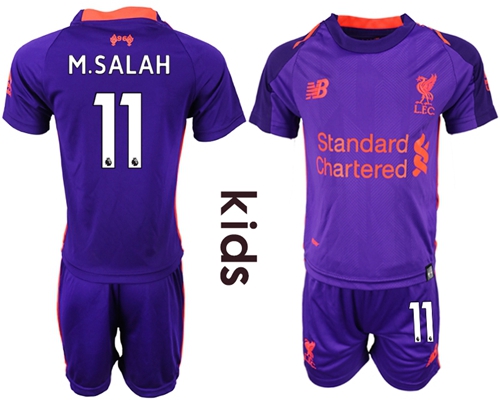 Kids Liverpool #11 M.Salah Away Soccer Club Jersey