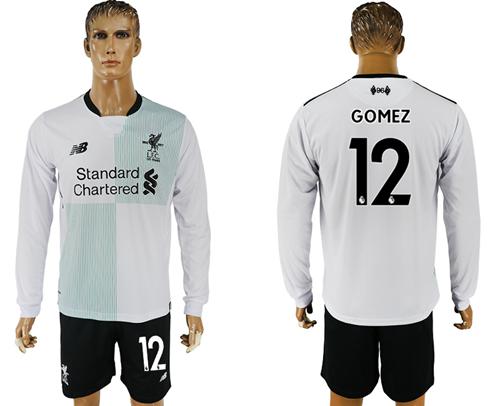 Liverpool #12 Gomez Away Long Sleeves Soccer Club Jersey Liverpool #12 Gomez Away Long Sleeves Soccer Club Jersey