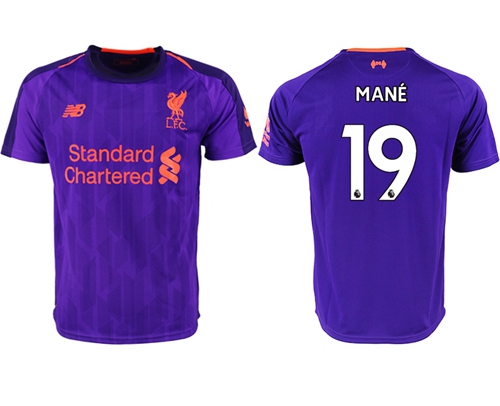 Liverpool #19 Mane Away Soccer Club Jersey