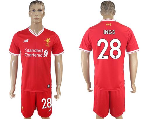 Liverpool #28 Ings Red Home Soccer Club Jersey Liverpool #28 Ings Red Home Soccer Club Jersey