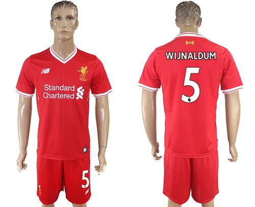 Liverpool #5 Wijnaldum Red Home Soccer Club Jersey Liverpool #5 Wijnaldum Red Home Soccer Club Jersey