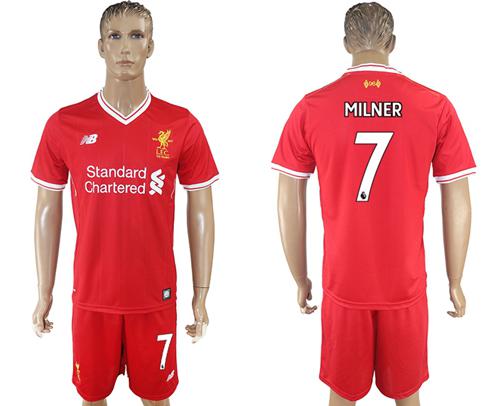 Liverpool #7 Milner Red Home Soccer Club Jersey