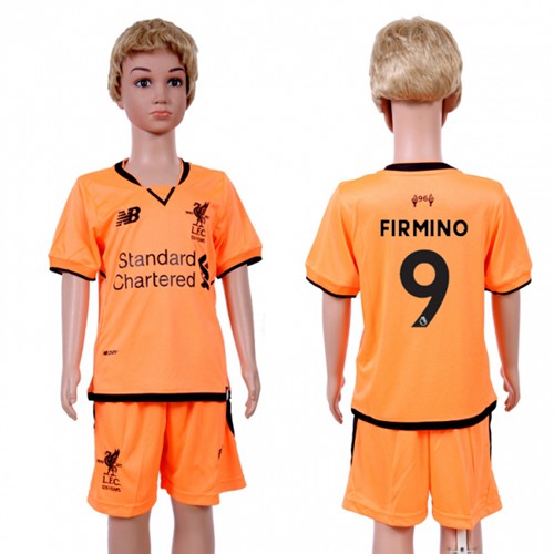 Liverpool #9 Firmino Sec Away Kid Soccer Club Jersey