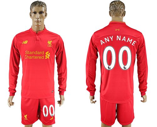 Liverpool Personalized Home Long Sleeves Soccer Club Jersey