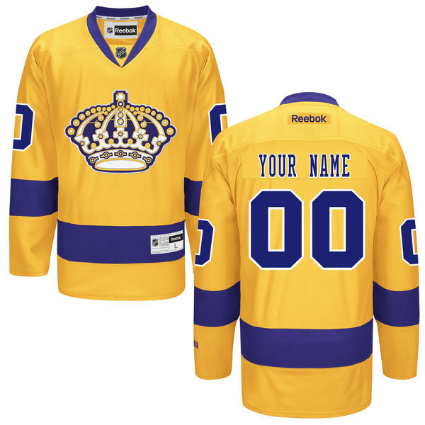 Los Angeles Kings Gold Men's Premier Alternate Custom Reebok Jersey