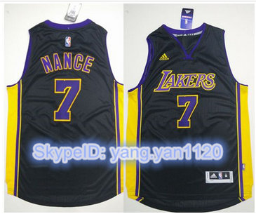 Los Angeles Lakers #7 Larry Nance Black(Purple NO.) Stitched NBA Jersey