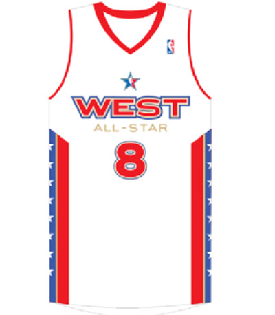 Los Angeles Lakers #8 Kobe Bryant White Customized2005 All Star Jersey