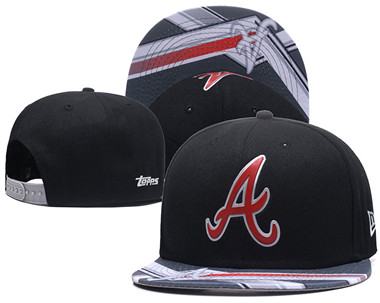 MLB Atlanta Braves Team Logo Black Snapback Adjustable Hat 87
