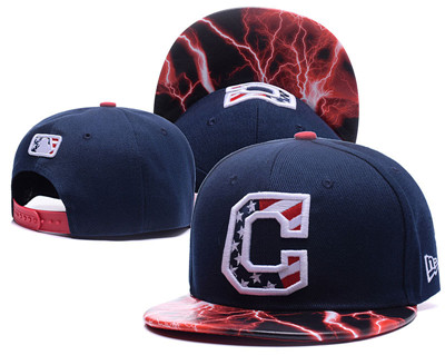 MLB Cleveland Indians USA Flag Logo Navy Adjustable Hat LH
