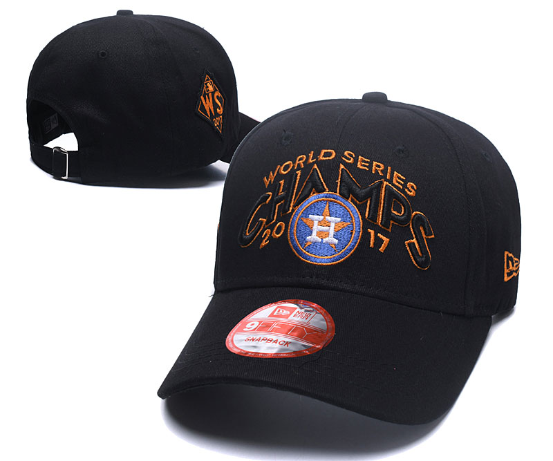 MLB Houston Astros 2017 World Series Champions Black Peaked Adjustable Hat LH