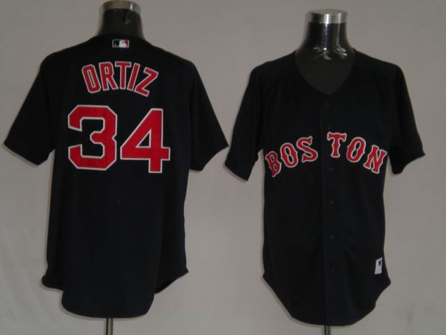 MLB Jerseys Boston Red Sox David Ortiz #34 Black