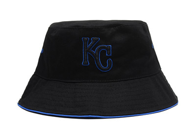 MLB Kansas City Royals Team Logo Black Wide Brim Hat LX