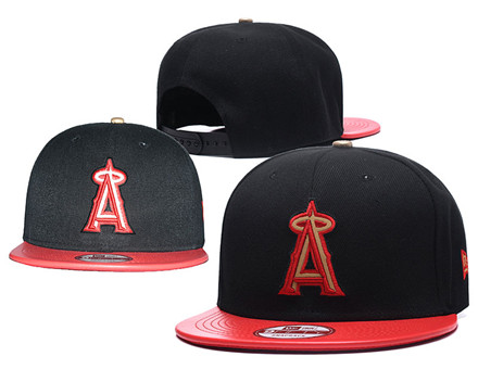 MLB Los Angeles Angels Team Logo Black Reflective Adjustable Hat A7