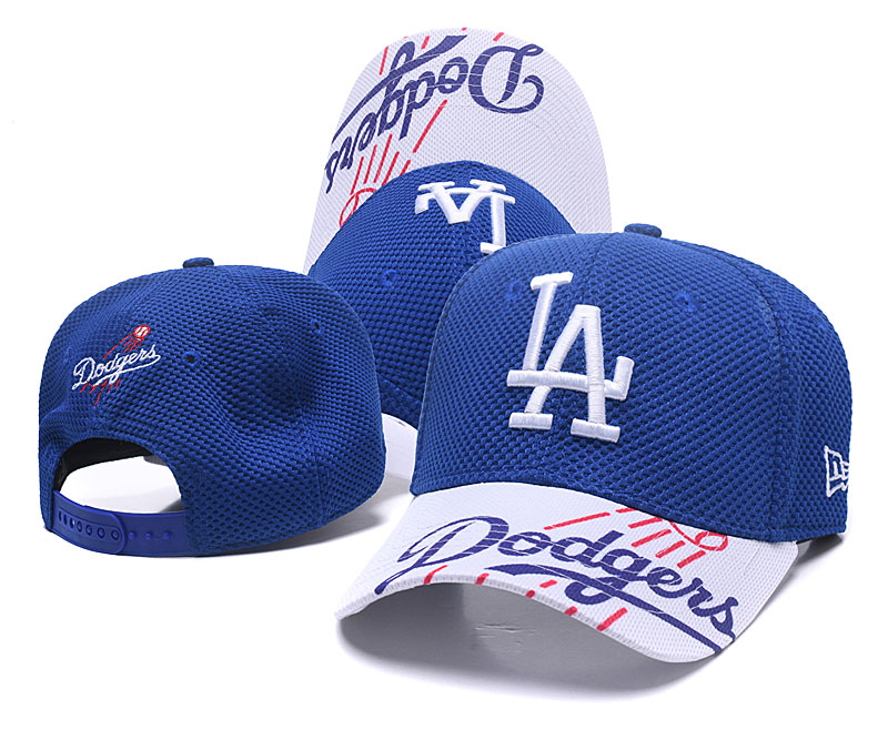 MLB Los Angeles Dodgers Team Logo Black Peaked Adjustable Hat