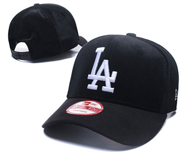 MLB Los AngelesDodgers Team Logo Black Peaked Adjustable Hat 157