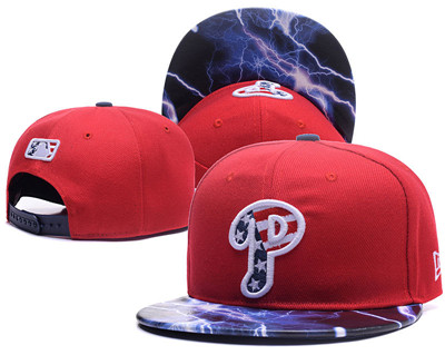 MLB Philadelphia Phillies USA Flag Logo Red Adjustable Hat LH