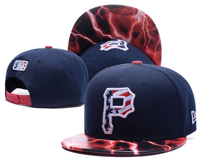 MLB Pittsburgh Pirates USA Flag Logo Navy Adjustable Hat LH