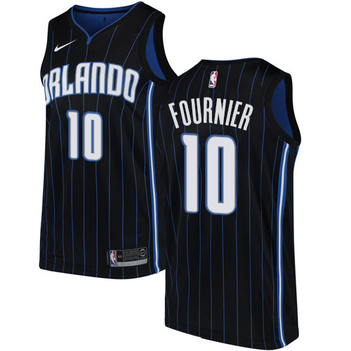 Magic #10 Evan Fournier Black Women's Basketball Swingman Statement Edition Jersey