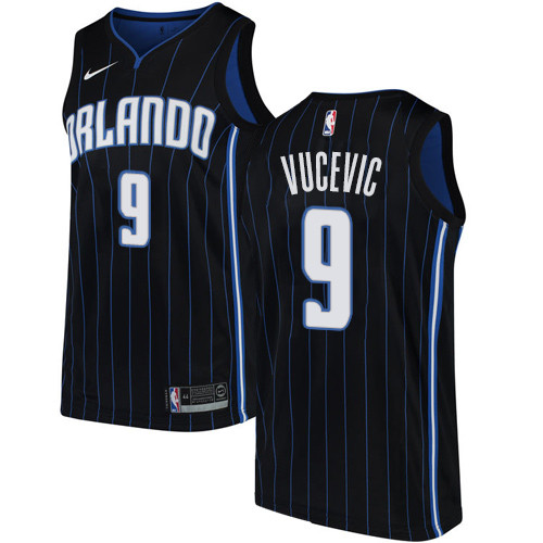 Magic #9 Nikola Vucevic Black Women's Basketball Swingman Statement Edition Jersey