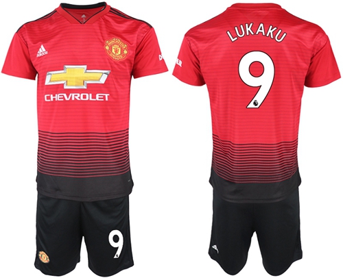 Manchester United #9 Lukaku Red Home Soccer Club Jersey