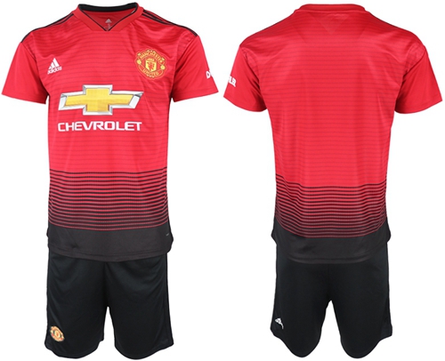 Manchester United Blank Red Home Soccer Club Jersey