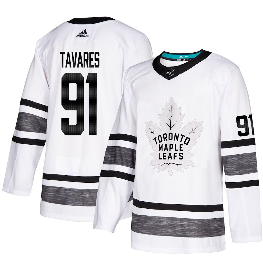 Maple Leafs #91 John Tavares White Authentic 2019 All-Star Stitched Youth Hockey Jersey