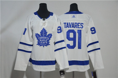 Maple Leafs #91 John Tavares White Youth Adidas Jersey 