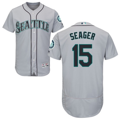 Mariners #15 Kyle Seager Grey Flexbase Authentic Collection Stitched MLB Jersey Mariners #15 Kyle Seager Grey Flexbase Authentic Collection Stitched MLB Jersey