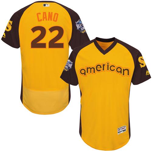 Mariners #22 Robinson Cano Gold Flexbase Authentic Collection 2016 All-Star American League Stitched MLB Jersey Mariners #22 Robinson Cano Gold Flexbase Authentic Collection 2016 All-Star American League Stitched MLB Jersey