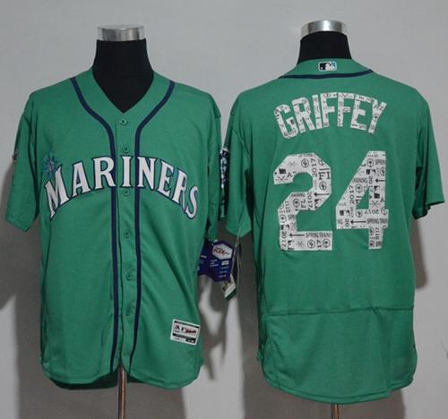 Mariners #24 Ken Griffey Green 2017 Spring Training Authentic FlexBase Stitched MLB Jersey Mariners #24 Ken Griffey Green 2017 Spring Training Authentic FlexBase Stitched MLB Jersey