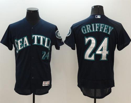 Mariners #24 Ken Griffey Navy Blue Flexbase Authentic Collection Stitched MLB Jersey Mariners #24 Ken Griffey Navy Blue Flexbase Authentic Collection Stitched MLB Jersey