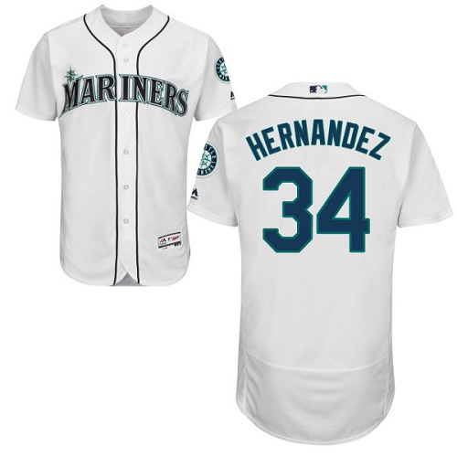 Mariners #34 Felix Hernandez White Flexbase Authentic Collection Stitched MLB Jersey Mariners #34 Felix Hernandez White Flexbase Authentic Collection Stitched MLB Jersey