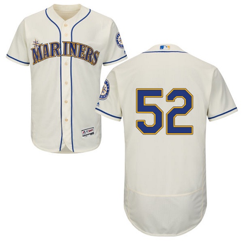 Mariners #52 Carlos Ruiz Cream Flexbase Authentic Collection Stitched MLB Jersey Mariners #52 Carlos Ruiz Cream Flexbase Authentic Collection Stitched MLB Jersey
