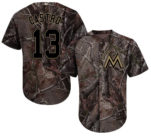 Marlins #13 Starlin Castro Camo Realtree Collection Cool Base Stitched Baseball Jersey Marlins #13 Starlin Castro Camo Realtree Collection Cool Base Stitched Baseball Jersey