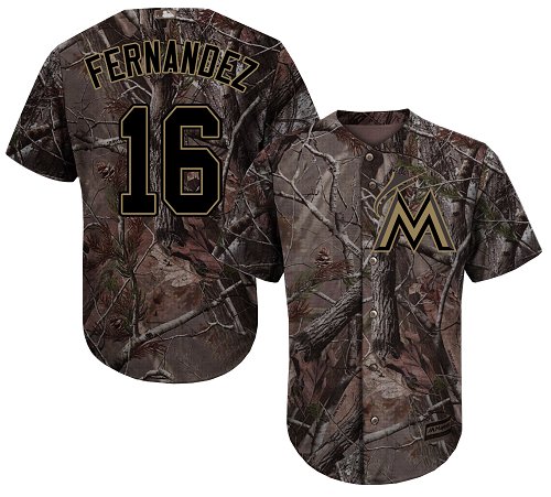 Marlins #16 Jose Fernandez Camo Realtree Collection Cool Base Stitched Baseball Jersey (1)