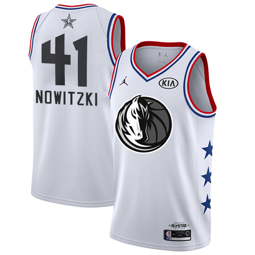 Mavericks #41 Dirk Nowitzki White Youth Basketball Jordan Swingman 2019 All-Star Game Jersey