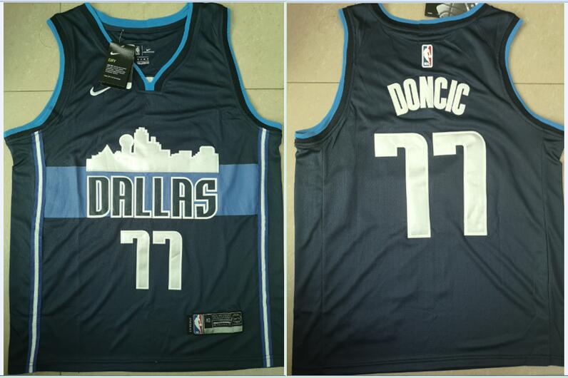 Mavericks #77 Luka Doncic Black Nike Swingman Jersey