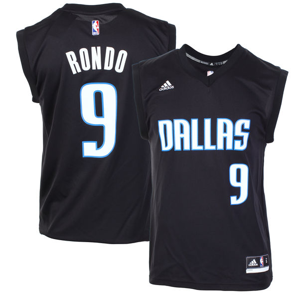 Mavericks #9 Rajon Rondo Black Fashion Replica Jersey Mavericks #9 Rajon Rondo Black Fashion Replica Jersey