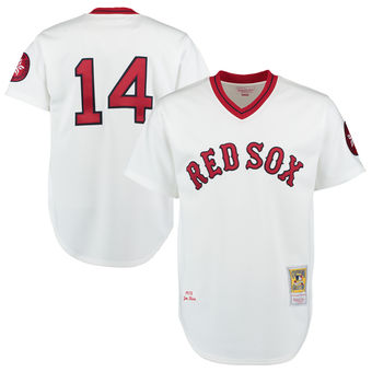 Men's 1975 Boston Red Sox Jim Rice Mitchell & Ness White Authentic Throwback Jersey