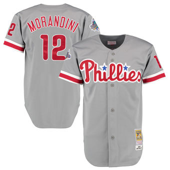 Men's 1993 Philadelphia Phillies Mickey Morandini Mitchell & Ness Gray Authentic Throwback Jersey