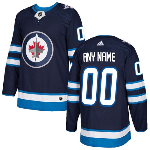 Men's Adidas Jets Personalized Authentic Navy Blue Home NHL Jersey Men's Adidas Jets Personalized Authentic Navy Blue Home NHL Jersey