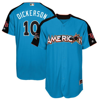 Men's American League Bay Rays Corey Dickerson Majestic Blue 2017 MLB All-Star Game Home Run Derby Player Jersey