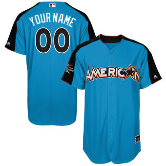 Men's American League Majestic Blue 2017 MLB All-Star Game Personalized Authentic Home Run Derby Jersey