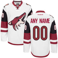 Men's Arizona Coyotes Reebok White Premier Away Custom Jersey