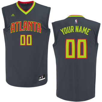 Men's Atlanta Hawks adidas Black Custom Replica Road Jersey