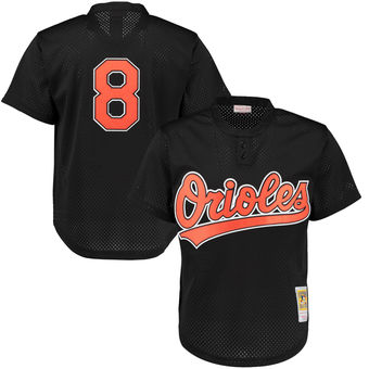 Men's Baltimore Orioles Cal Ripken Jr. Mitchell & Ness Black Cooperstown Mesh Batting Practice Jersey Men's Baltimore Orioles Cal Ripken Jr. Mitchell & Ness Black Cooperstown Mesh Batting Practice Jersey
